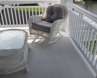 All weather wicker rocking chair