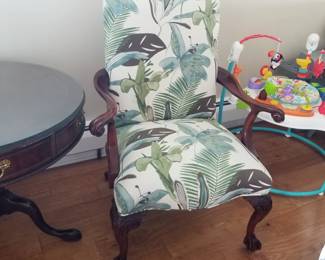 Botanical print chairs - two available