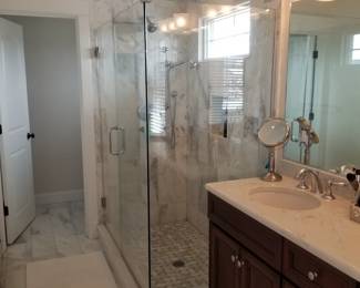 Glass shower surround