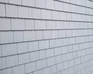Cedar Impressions siding - white