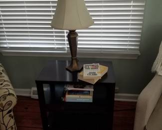 End table; table lamp