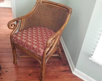Rattan & cane chair - two available
