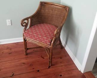 Rattan & cane chair - two available