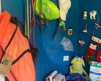 Leashes, water vest, winter jackets