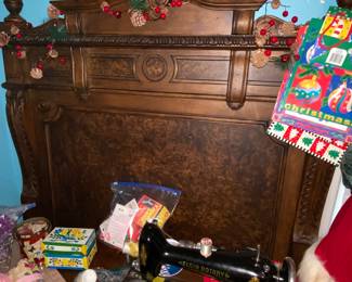 Gorgeous Burkes wood headboard with mattress rails