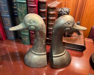 brass duck bookends