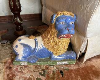 Pair of ceramic St. Clement foo dogs