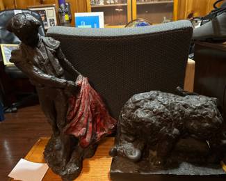 Marwal chalk ware matador and bull