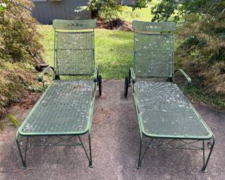 wrought iron chaise lounges