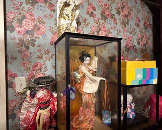 Japanese dolls and cases