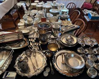 Silver plate and sterling hollowware