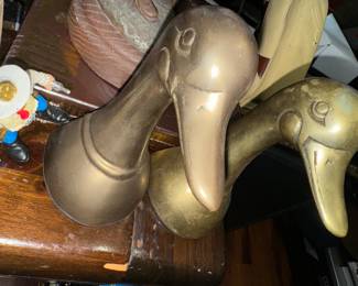 MidCentury Brass Ducks book ends