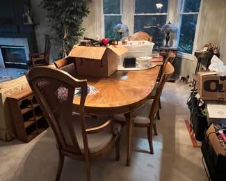 Original 1970’s solid wood dining set with table pads