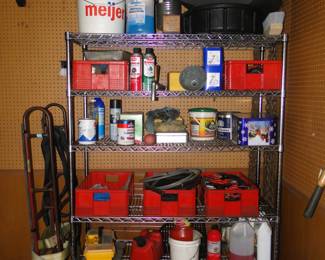 And then the sun came back out and said......hello automotive supplies, and parts, and containers, and storage rack