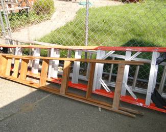 We have ladders, short ones, tall ones, metal ones, skinny ones, plus size ones, metal ones, aluminum ones, ones that lean, ones that extended, we have ladders