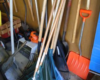 We have rakes too, and shovels. Lots of great yard items for you to find