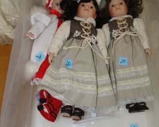 Twin dolls, and a cold winter doll