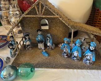 Mexican ceramic nativity set