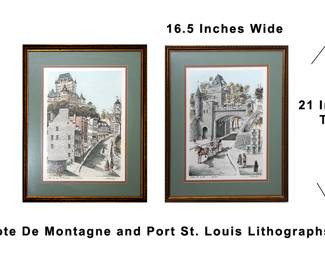 866 Cote De Montagne and Port St Louis Lithographs 75.00 - Discounted to 30.00