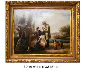 922 Fishing Scene on Canvas 350.00 - Discounted Price 175.00