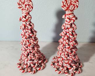 Vintage Peppermint Christmas Tree Set