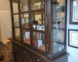 Solid Wood Hutch with Touch Lighting