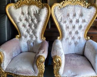 Set of King and Queen Throne Chairs