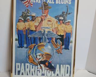 Signed Parris Island Poster