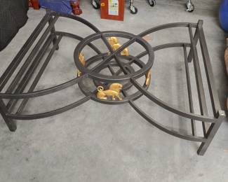 Glass Topped Metal Coffee Table