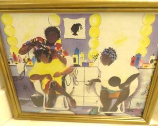 1990 Annie Lee "All that Glitter" Beauty Salon Print African American ART