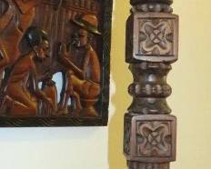 Vintage Hand Carved Wooden Candlestick