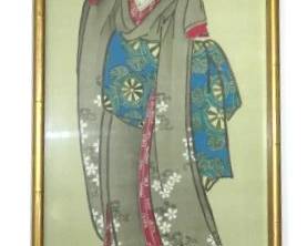 Vintage Japanese Geisha Painting Signed