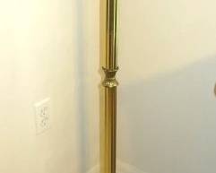 Vintage Brass & Wood Valet Butler Rack Coat/Pants Stand