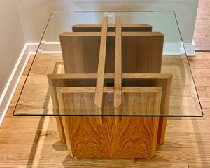 1960s Gustav Gaarde Trekanten Danish Teak Glass Top Side Table Make in Denmark

Measures 19 x 19 x 28".