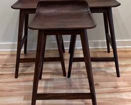 Set of Three Crate and Barrel Stools

Each measures 27 inches tall and 24 inches tall to the seat. 