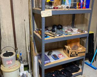 Shelving, plumbing options, fishing poles