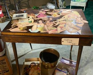Pin up ladies, drafting table, paper dolls 
