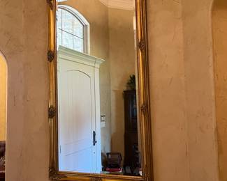 large gold entry mirror