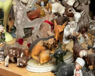 Vintage MCM through 80s deer figurine collection