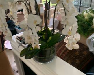 Incredible “waterfall” orchid arrangement, furniture market piece