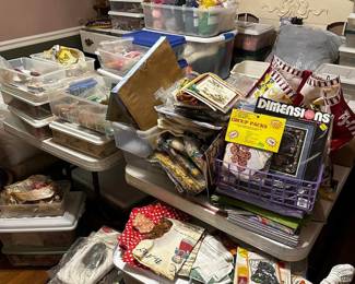 MCM -1990s… Craft lots, vintage yarn lots, needlework/sewing/crewel project sets