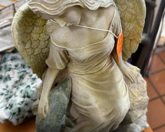 Angel statue w dolphin