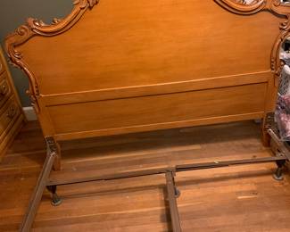 Imported hand scraped, hand carved Italian headboard