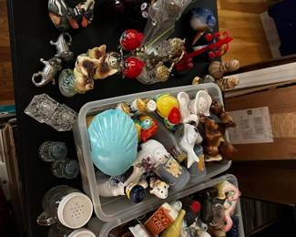 Huge collection of 1940s- 1980s vintage salt and pepper shakers, many rare