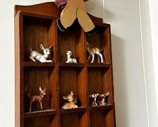 Tiny metal and porcelain deer