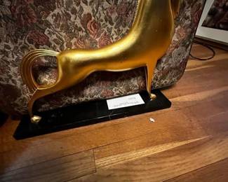 Horse on marble plinth, furniture market piece
