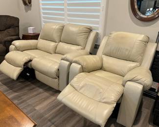 Leather Recliner & Loveseat - Electric