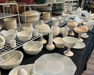 Milk Glass - White & Pink!!!