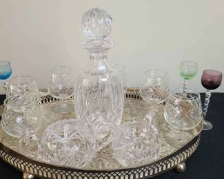 Fine Glass Decanter, Brandy Glasses, And More