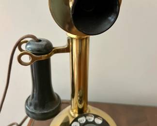 Vintage Brass Candlestick Telephone